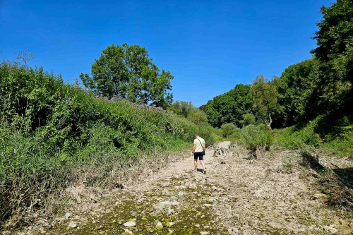 Spazieren am Flussgrund