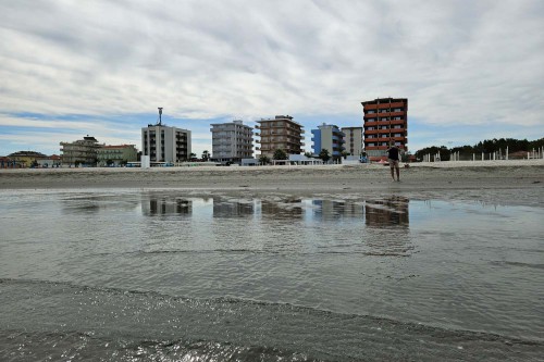 Blick zu den Hotels