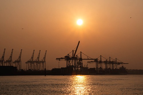 Sunset über der Elbe