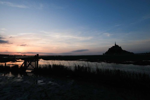 Blick zurück im Sonnenuntergang